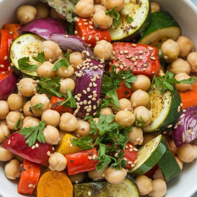 Bowl Vegano Sin Gluten de Garbanzos y Vegetales Asados