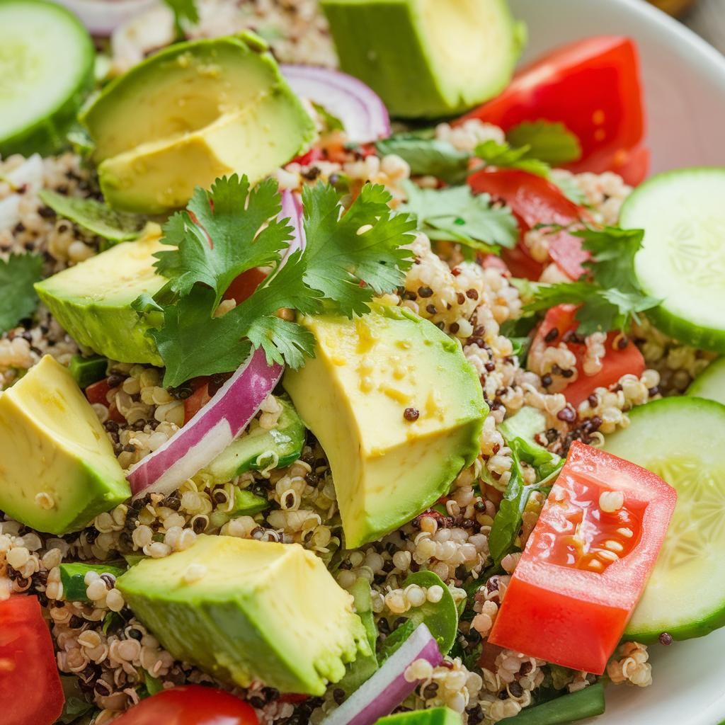 Ensalada Vegana Primaveral con Quinoa y Aguacate