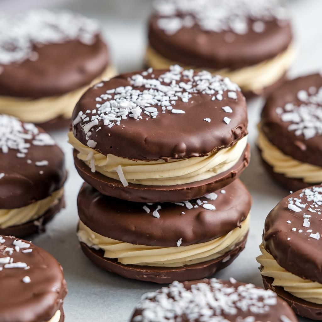 Alfajores Veganos Fitness de Coco y Chocolate