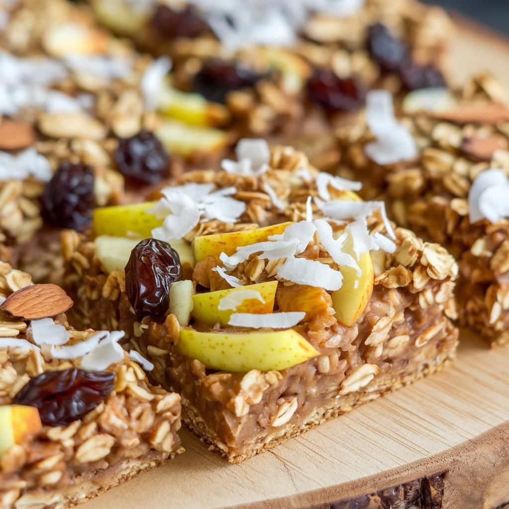 Barras Veganas de Coco y Manzana Sin Azúcar