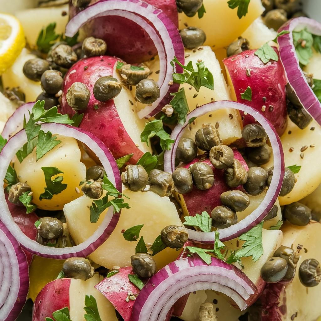 Ensalada Vegana de Papas y Alcaparras Sin Azúcar