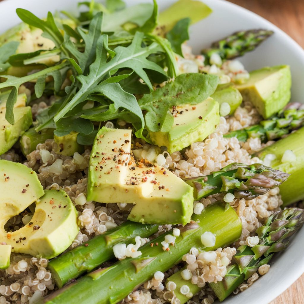 Ensalada Vegana de Quinoa, Palta y Espárragos Low Carb