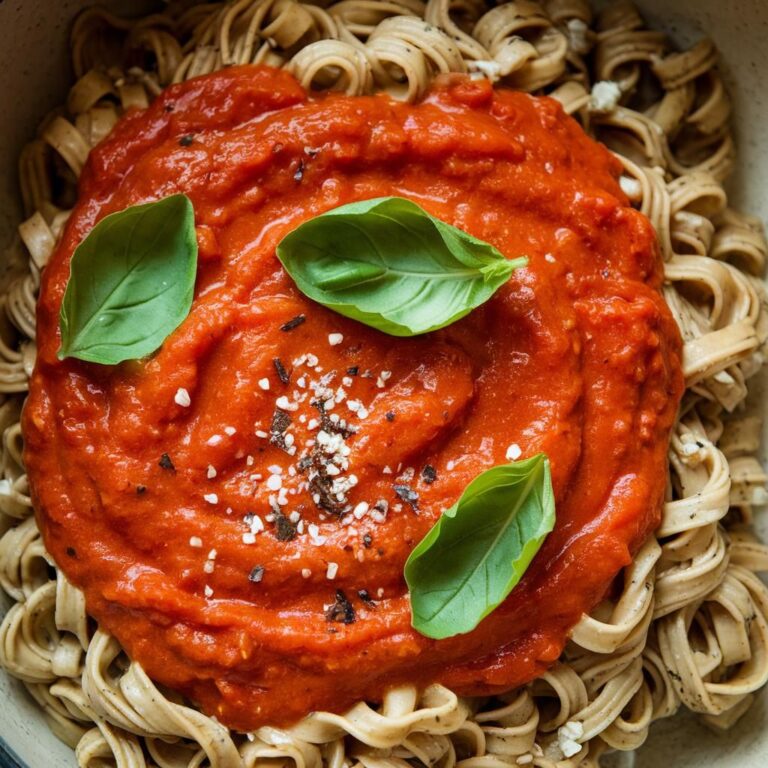 Fideos de Trigo Sarraceno con Salsa Vegana de Tomate