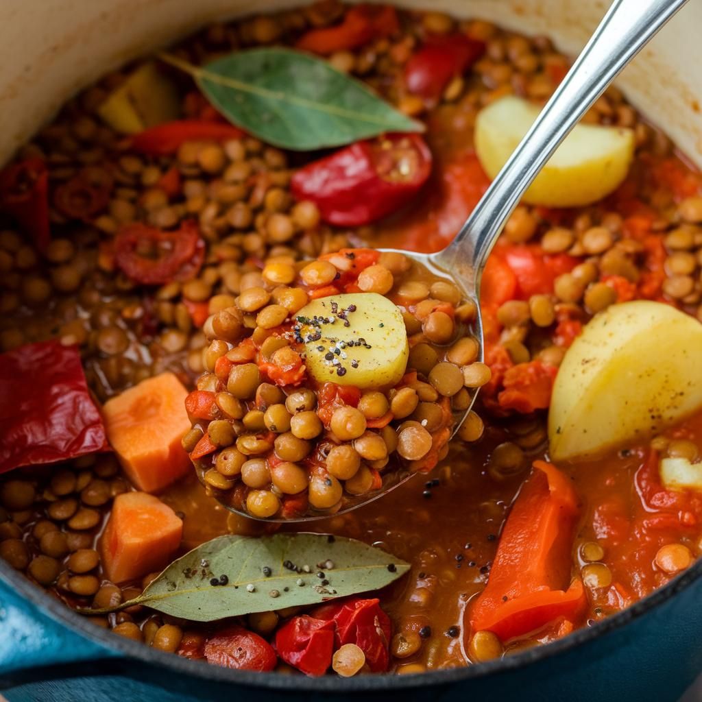 Guiso Vegano de Lentejas con Vegetales