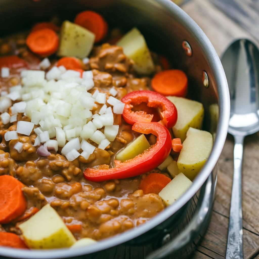 Guiso Vegano de Soja Texturizada con Verduras