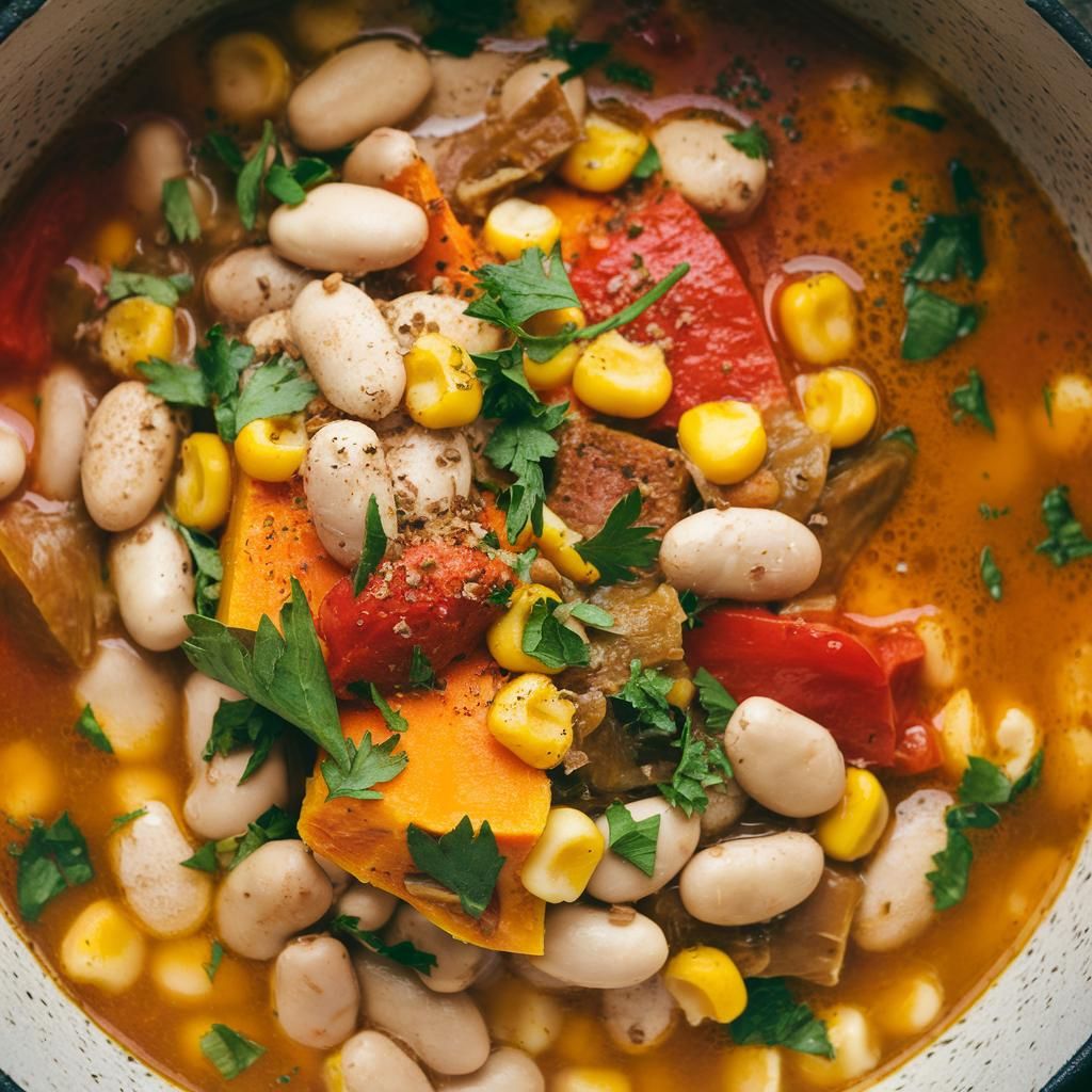 Locro Vegano con Calabaza y Porotos