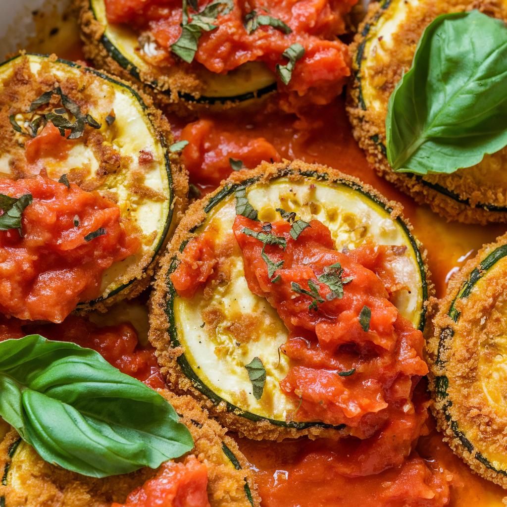 Milanesas Veganas de Zucchini con Salsa de Tomate