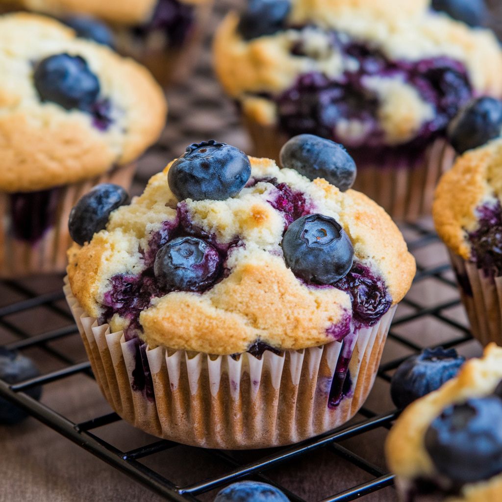 Muffins Veganos de Arándanos Sin Gluten