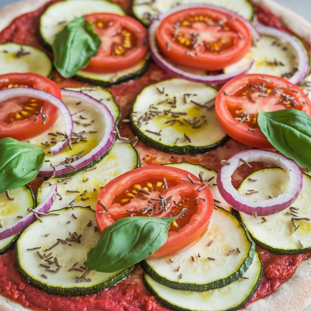 Pizza Vegana de Zucchini con Masa de Almendra Low Carb