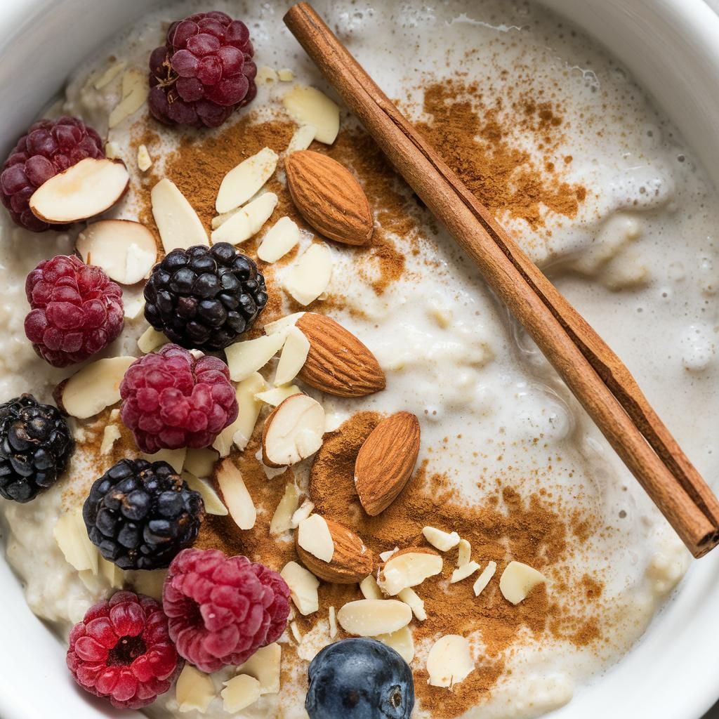 Porridge Vegano Sin Gluten con Almendras y Canela