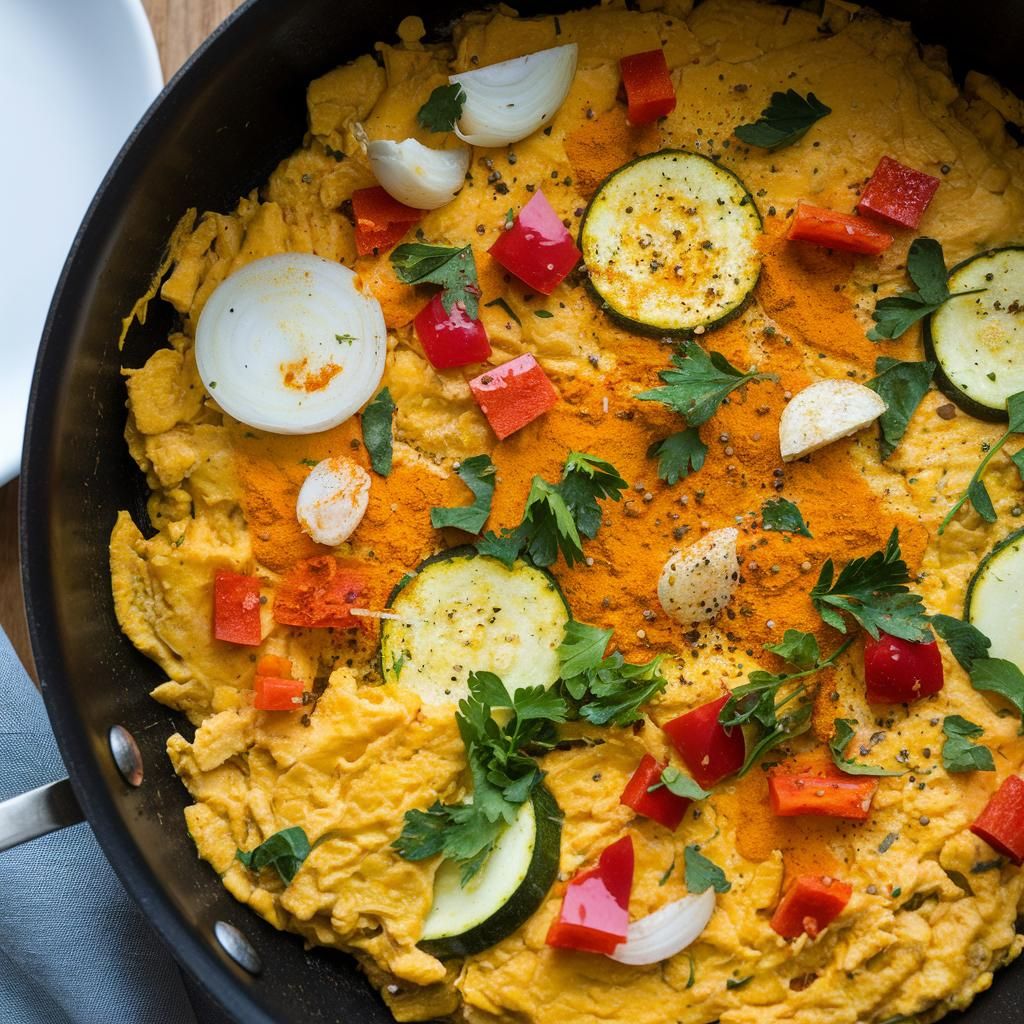 Revuelto Vegano de Tofu y Verduras Sin Gluten