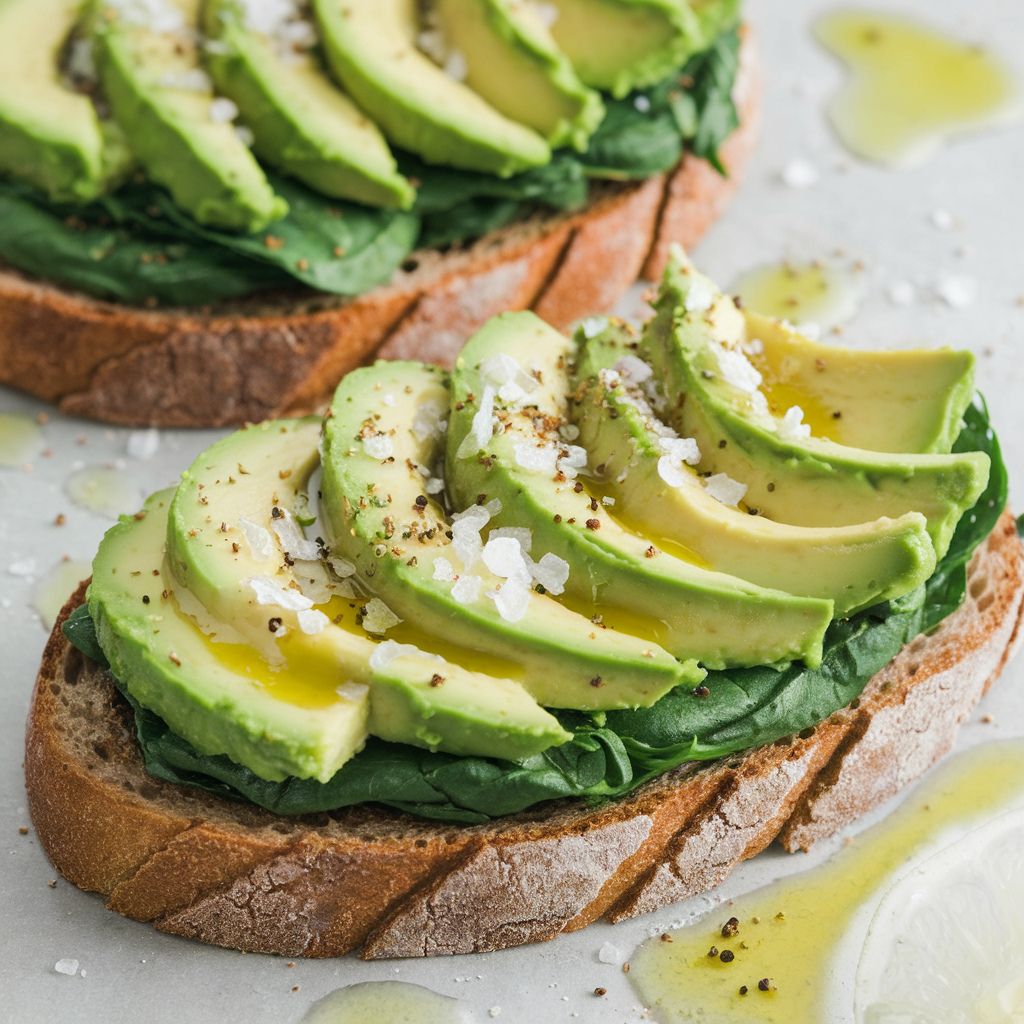 Tostadas Veganas de Pan Integral con Palta y Espinaca